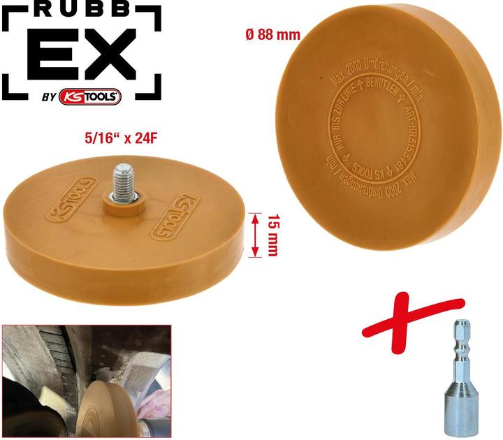 Actual product image KS Tools Rubber eraser disc, 88mm