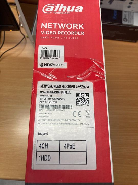 Actual product image Dahua NET VIDEO RECORDER 4CH 4POE/NVR4104-P-4KS2/L (Power supply)