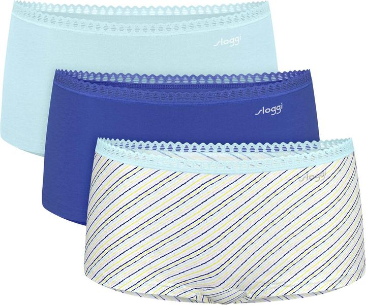Produktbild Sloggi Langer Boxer Blue GO Crush (S, 3er Pack)