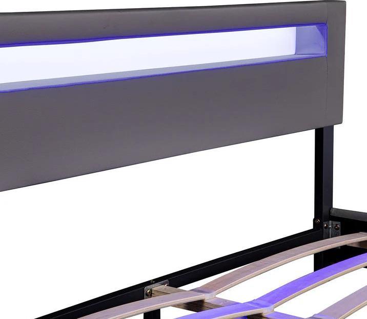 Image du produit Juskys LED Lit rembourré Paris (180 x 200 cm)