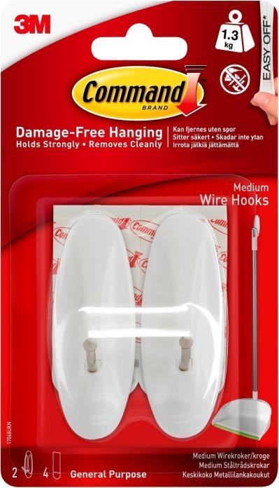 3M Command Medium Nail Hook 17068-Cee 2 Ho