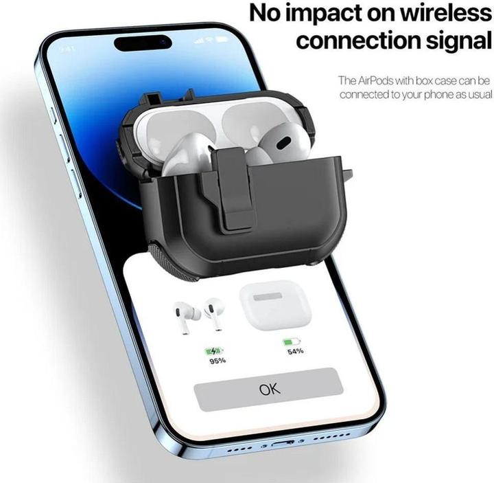 Immagine prodotto Dux Ducis Headphone case - AirPods 4 PECP Series PC+TPU Cover with Hook Black (Coperchio della custodia di ricarica)