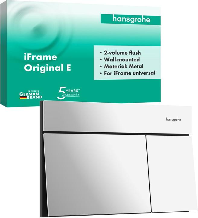 Immagine prodotto hansgrohe iFrame élément E Plaques de déclenchement pour chasse d'eau à 2 quantités, 66003000, 66003000