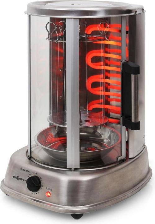 Produktbild OneConcept KebapMaster Pro Vertikal GrillEdelstahl, inkl Spiess Set