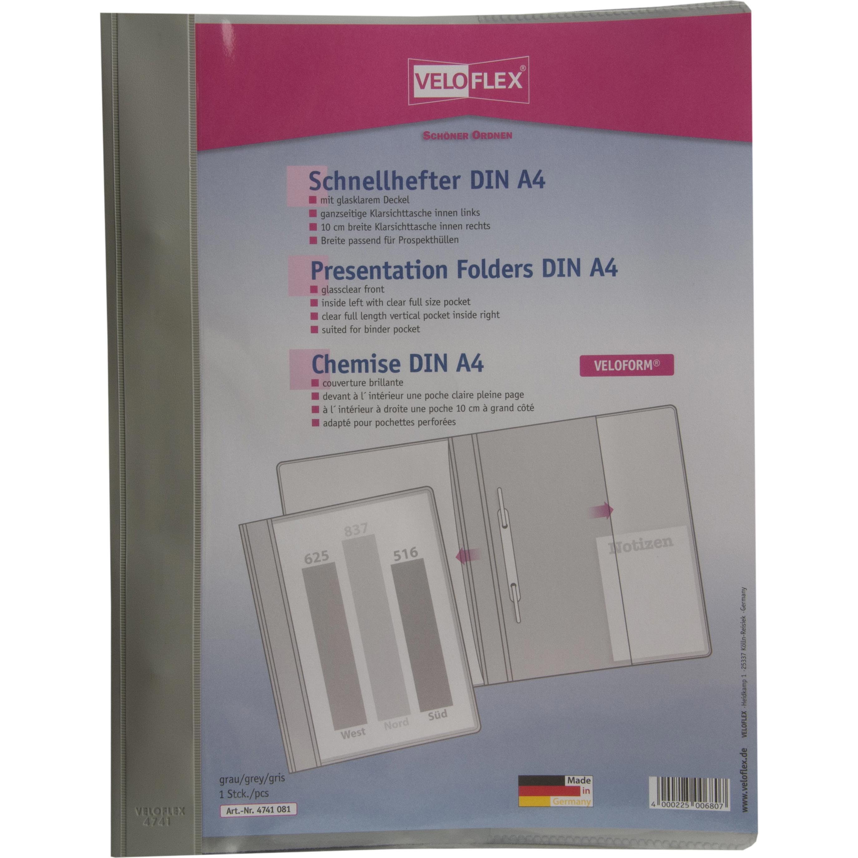Veloflex, Mappe, Schnellhefter VELOFORM A4 grau (A4, 1 x)