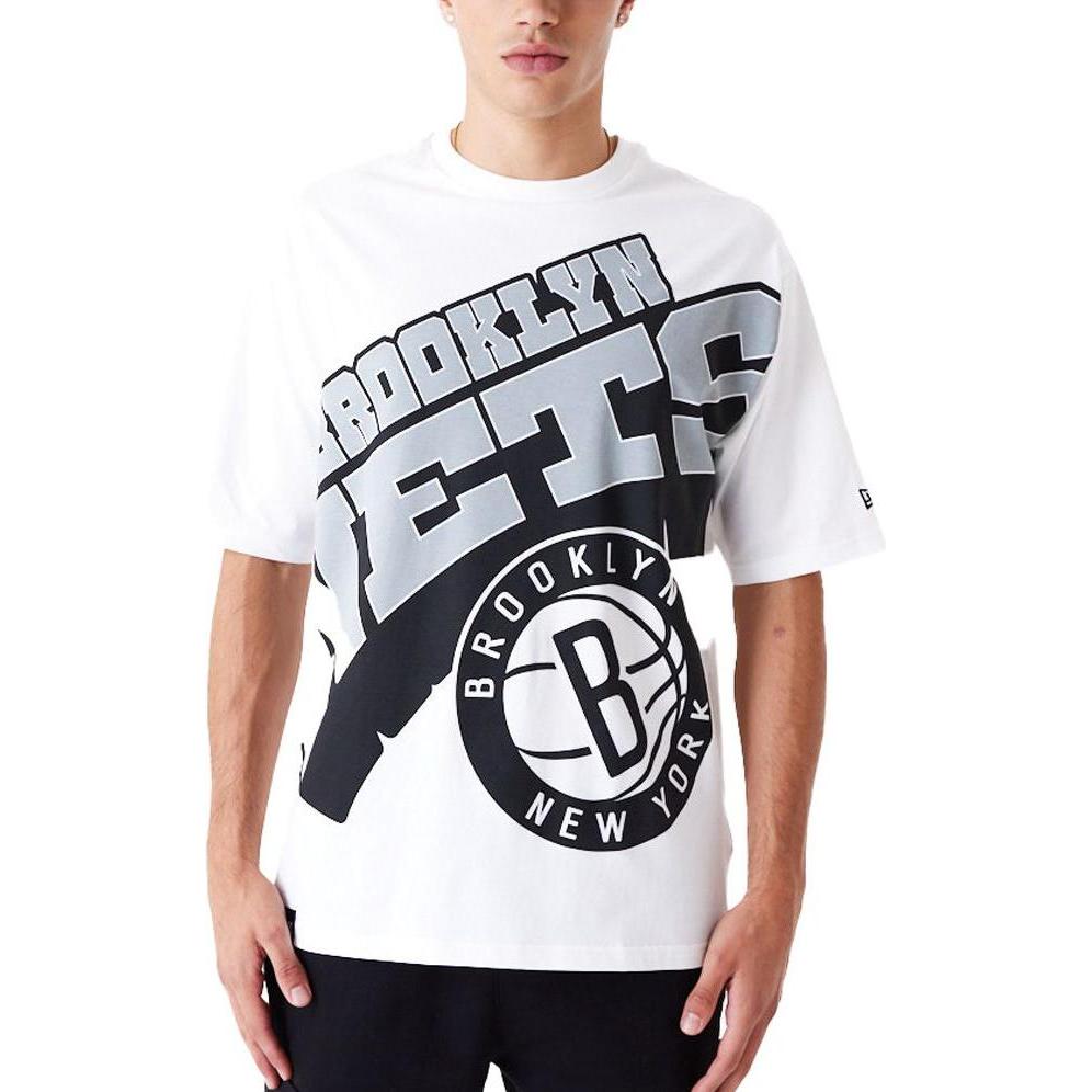 New Era, Herren, Shirt, Oversized Shirt - BIG LOGO Brooklyn Nets - XL, Weiss, (XL)
