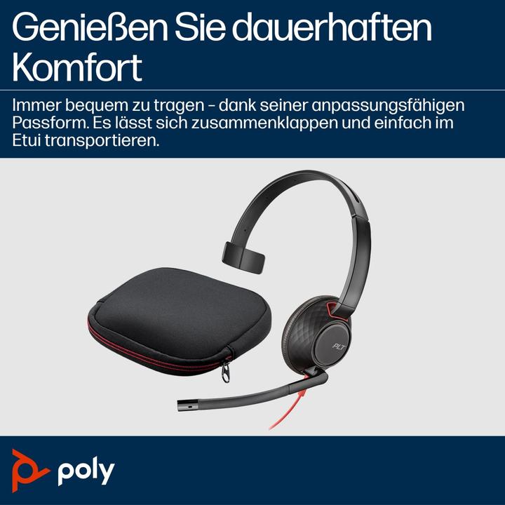 Produktbild Poly Blackwire 5210 + 3.5mm Plug + USB-C/A Adapter (Kabelgebunden, USB-C, Microsoft Teams)
