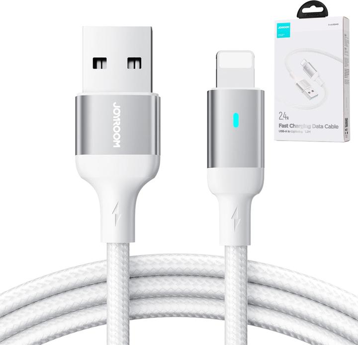 Joyroom S-UL012A10 Extraordinary Series 2.4A USB-A to Lightning Fast Charging Data Cable 1.2m-White (1.20 m, USB 2.0)