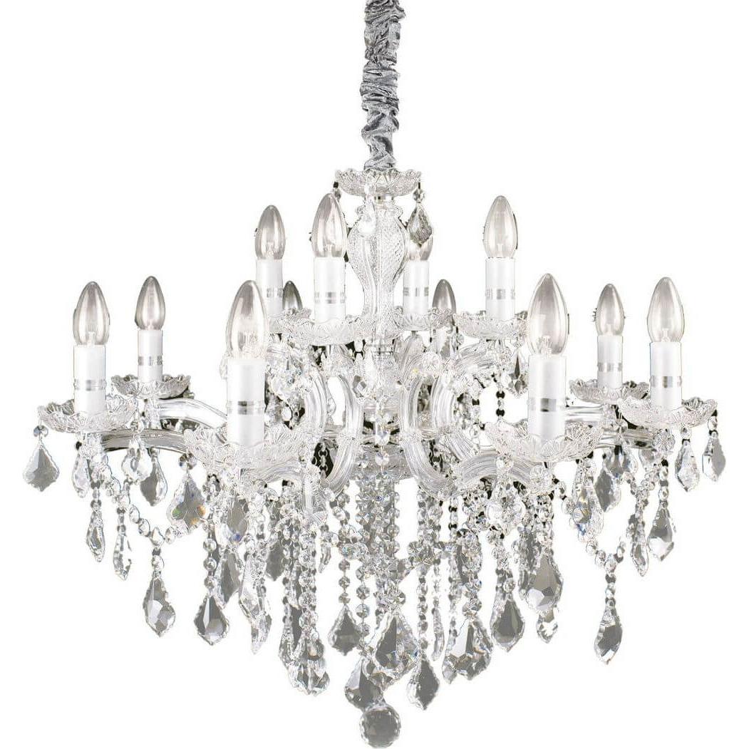 Ideal lux, Pendelleuchte, FLORIAN Pendelleuchte E14 12-fach ⌀720mm dimmbar Chrom 035604 (E14)
