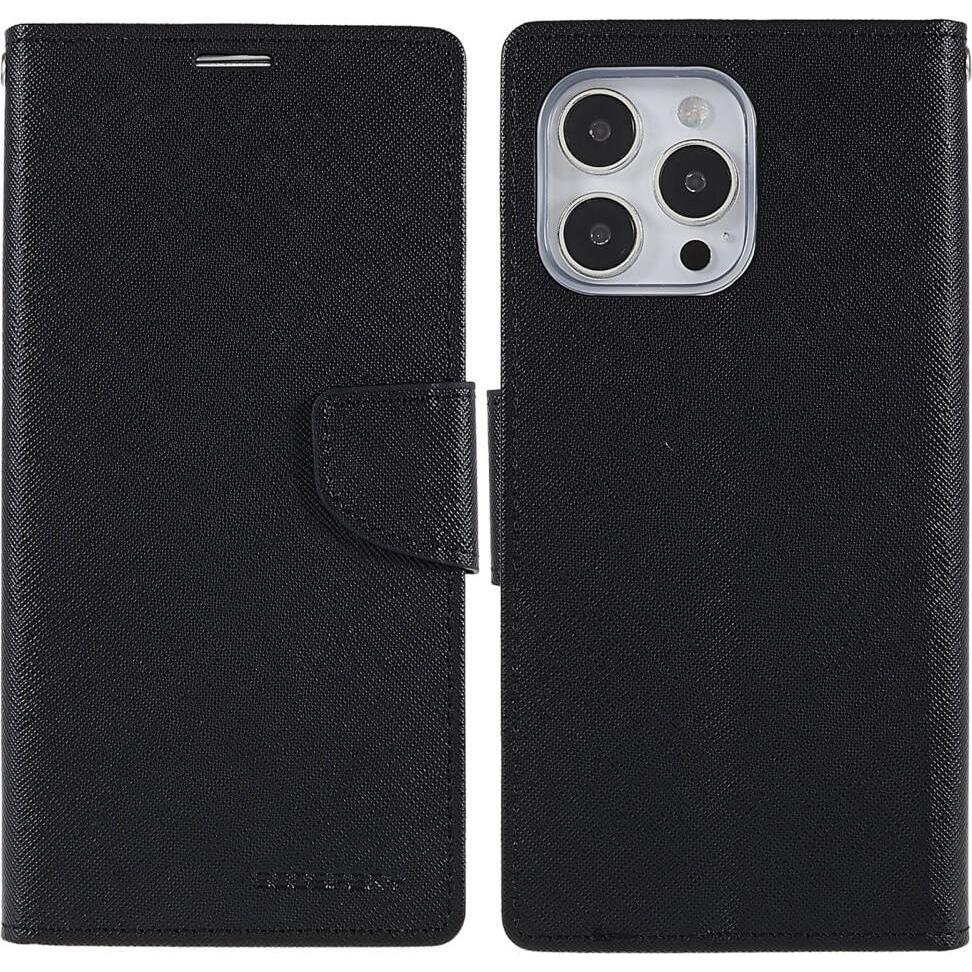 Mercury iPhone 14 Pro - Goospery Fancy Etui Hülle schwarz (Apple iPhone 14 Pro), Smartphone Hülle, Schwarz