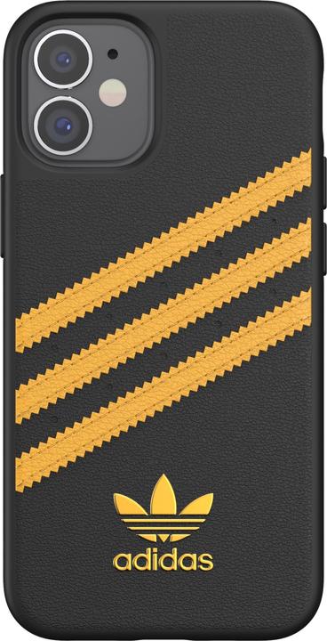 Immagine prodotto adidas Cover posteriore modellata PU iPhone 12 mini nero/giallo (Apple iPhone 12 mini)