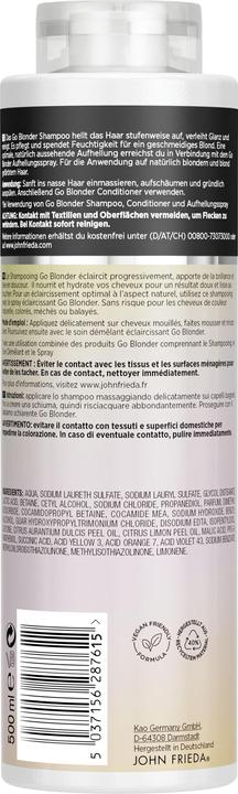 Image du produit John Frieda Go Blonder (500 ml, Shampoing liquide)
