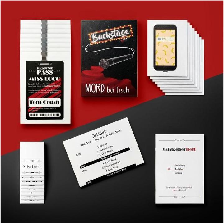 Produktbild Mord bei Tisch Backstage - Krimidinner (Deutsch, 6 - 8 Spieler)