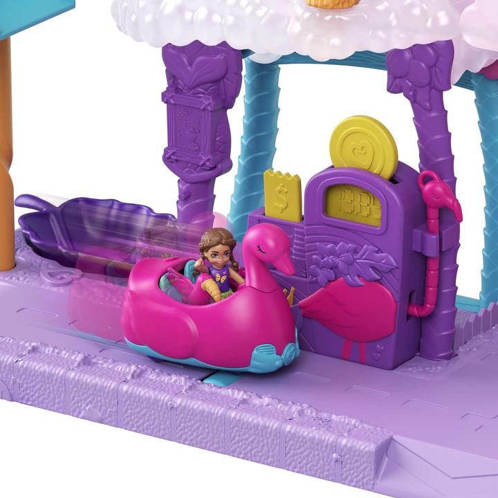 Actual product image Polly Pocket Pollyville flamingo fun car wash, 2 small dolls, for children 4 years and older
