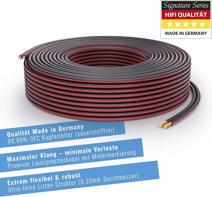 Image du produit Purelink Câble haut-parleur OFC pour systèmes audio HiFi et home cinéma (100 m, 4 mm²² mm)