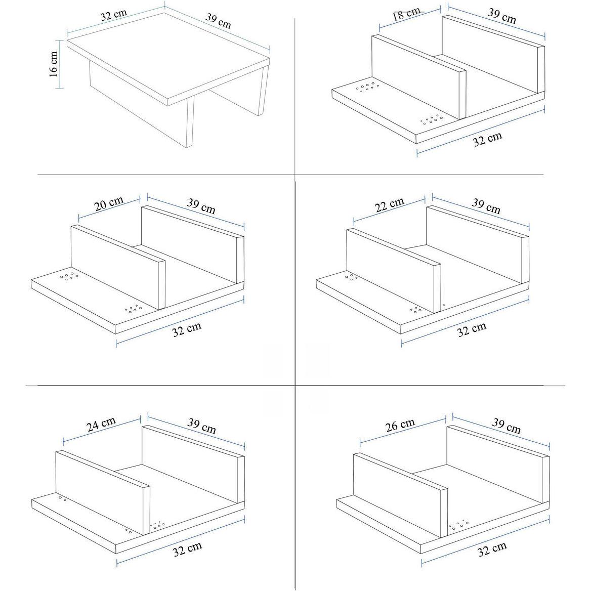 Thumbnail - Atelier del Sofa, Couchtisch + Beistelltisch, Emmeline (39 x 32 x 16 cm)