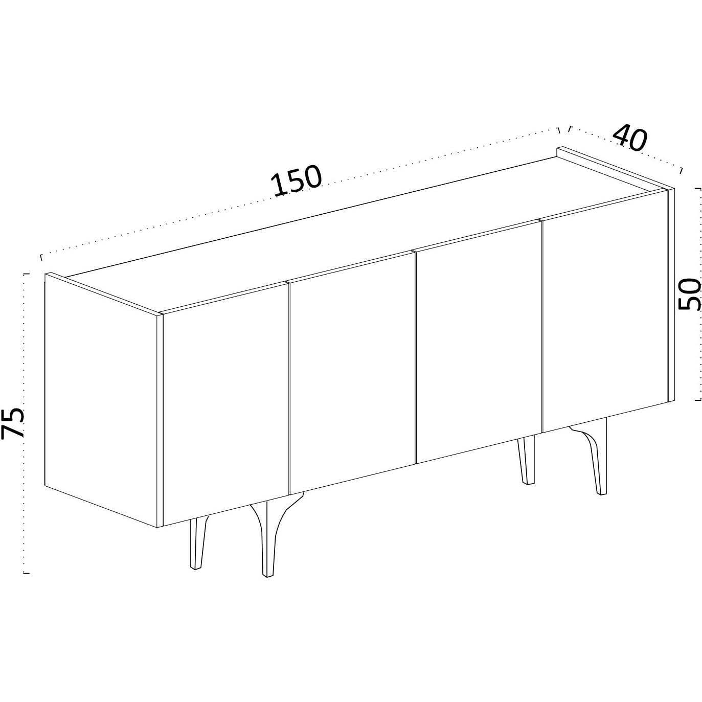 Thumbnail - Kalune Design, Kommode + Sideboard, Romeo (150 x 40 x 75 cm)