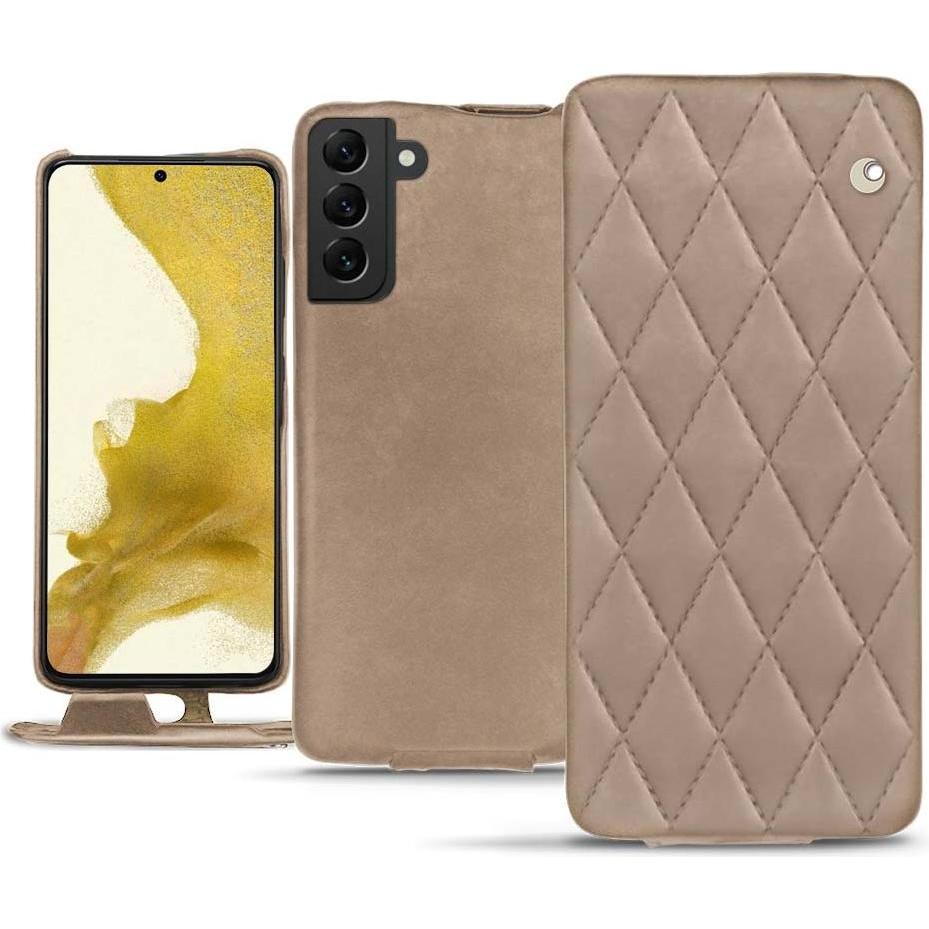 Noreve Lederschutzhülle vertikal (Samsung Galaxy S22), Smartphone Hülle, Beige