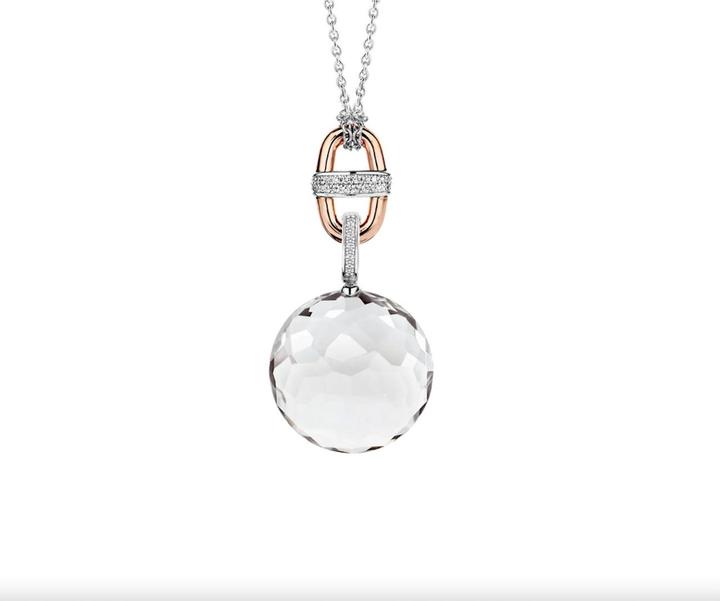 Produktbild Ti Sento Milano Kette mit Anhänger und Crystal rosévergoldet 3912ZY/45 (925 Sterling Silber, 48 cm)