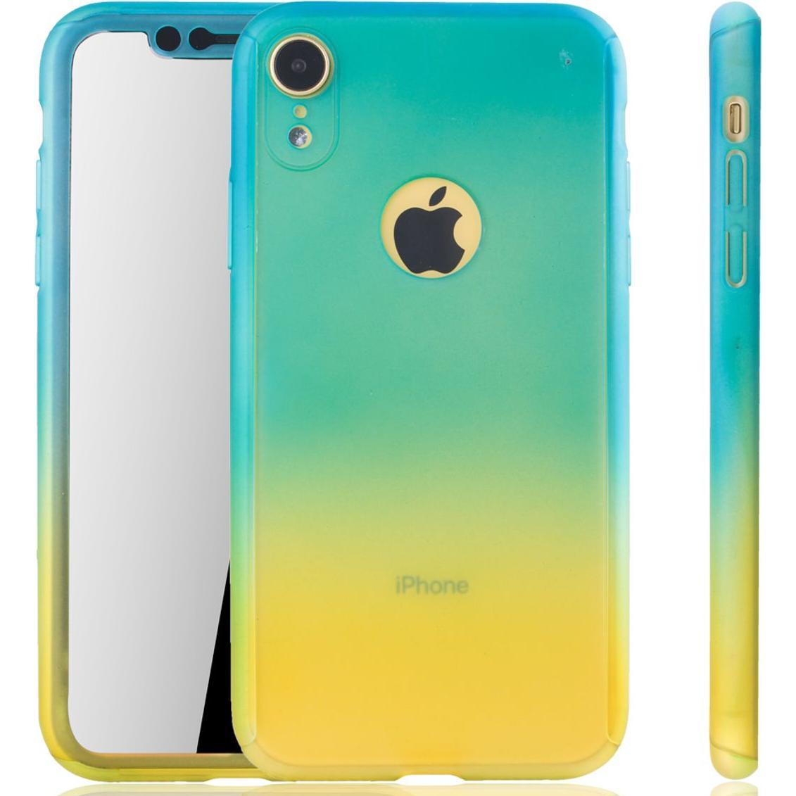 König Design Hülle Handy Schutz für Apple iPhone XR Full Case Cover Displayschutz Bumper Gelb (Apple iPhone XR), Smartph...