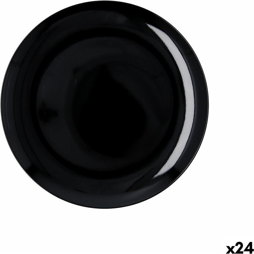 Quid Flacher Teller Select Basic Melamine Ø 25 cm (24 Stück), Piatti, Nero