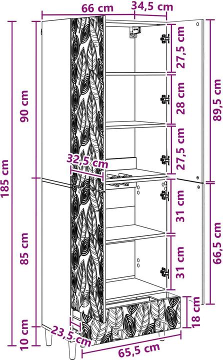 Produktbild vidaXL Möbelset (66 x 34.50 x 95 cm)