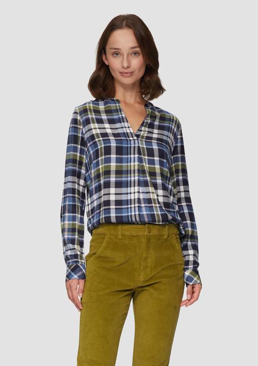 Produktbild S.Oliver Bluse Karierte Bluse aus Viskosemix und Krempel-Detail (42)