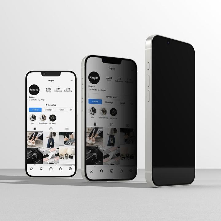 Actual product image Ringke Easy Slide Privacy Glass 2-pack for iPhone 13 / 13 Pro / 14 / 16e (2 Piece, Apple iPhone 16e)