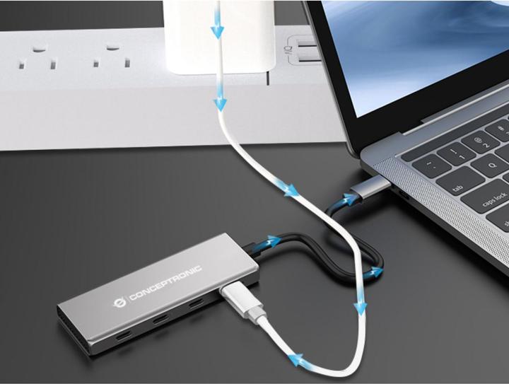 Image du produit Conceptronic 4 Port USB-Hub (USB-C, 4 Ports)