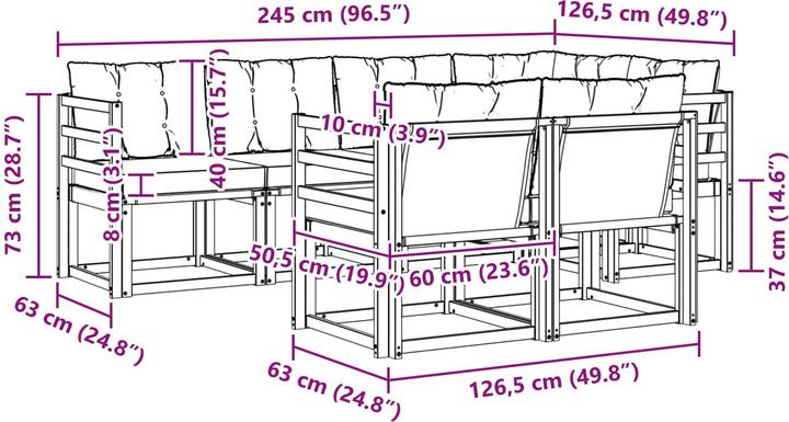 Produktbild vidaXL Outdoor-Sofa
