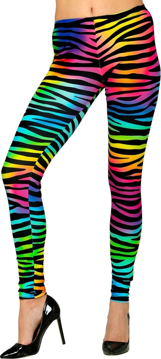Actual product image Widmann 80er JAHRE LEGGINGS NEON BUNT TIGERPRINT, L/XL (L)