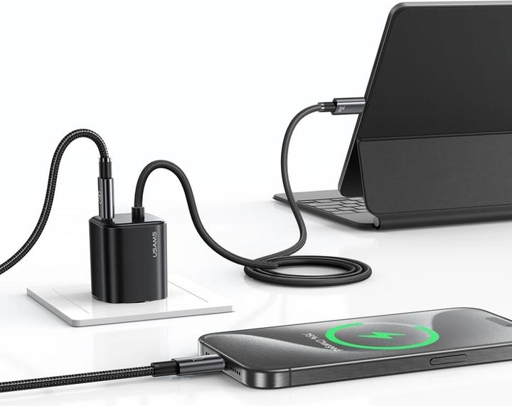 Image du produit Usams Ładowarka sieciowa JC Series CC264 30W GaN Mini Fast Charge 2xUSB-C biały (30 W, 2 ports)