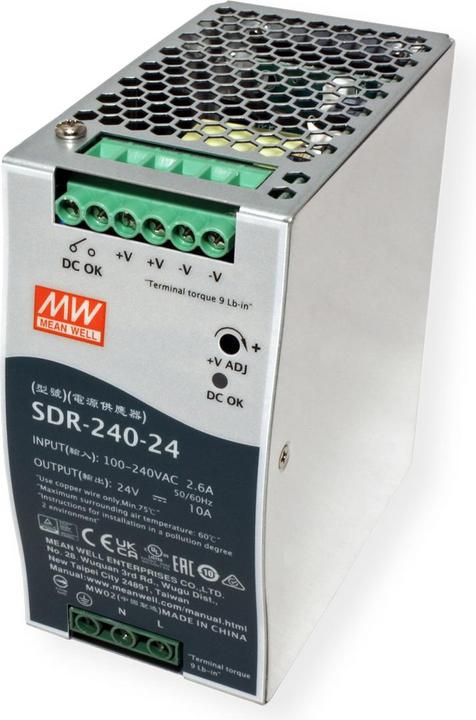 Produktbild MeanWell DIN-Schienennetzgerät SDR-240-24 240 W