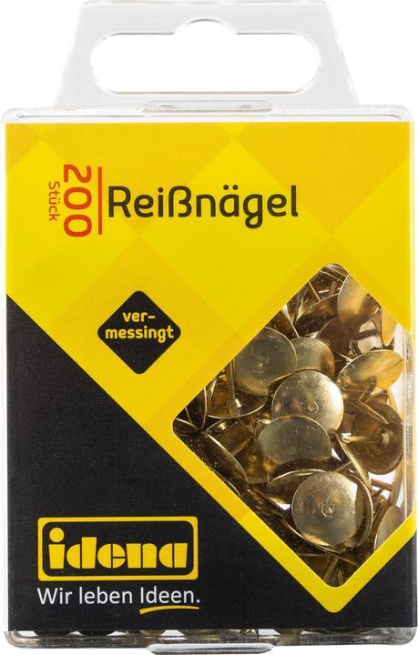 Idena Drawing pins 200 pieces brass coloured (200 Piece, 20 mm)