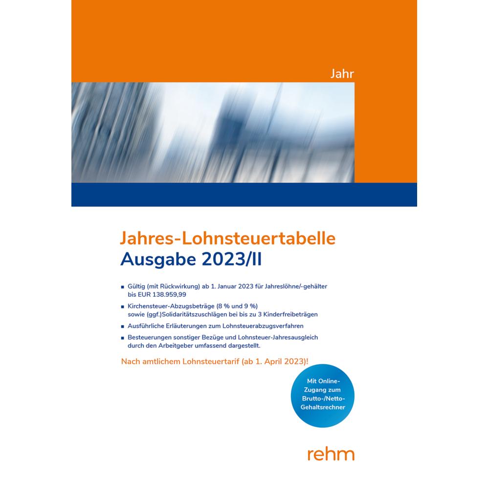 Jahres-Lohnsteuertabelle 2023/II, Fachbücher