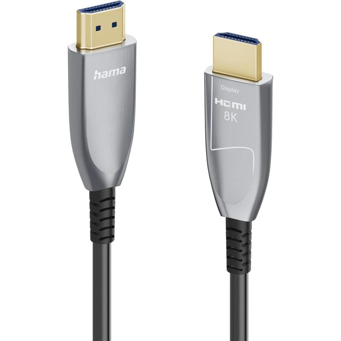 Hama Ultra High-Speed HDMI-Cable Certified Conn-CONN. 8K Alu 20 M (20 m), Cavo video, Nero, Grigio, Argento