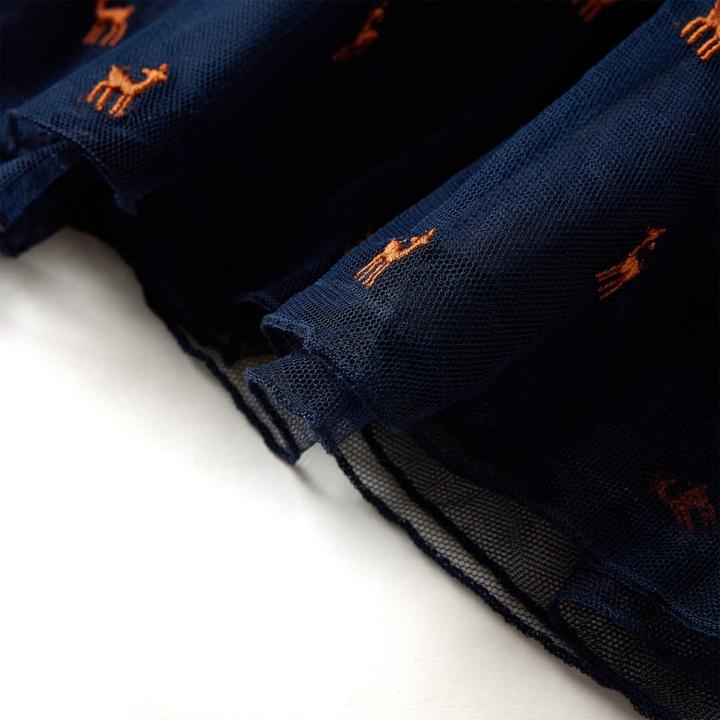 Produktbild vidaXL Kinderkleid mit Langen Ärmeln Marineblau 140,Material: 95 (140)