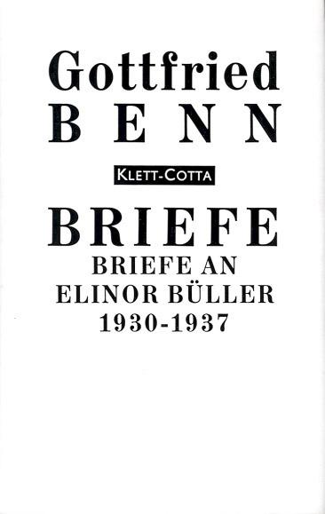 Actual product image Briefe an Elinor Büller-Klinkowström 1930-1937 (Briefe) (German, Gottfried Benn, 1992)
