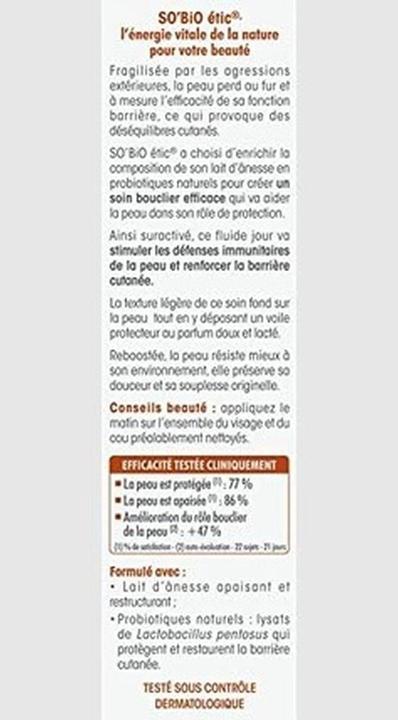 Actual product image So’Bio étic So'Bio Fluide Protecteur Jour Mon Lait D'Anesse (Day cream)