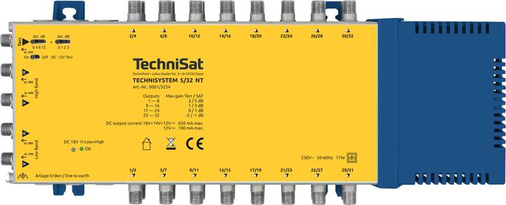 Produktbild TechniSat TECHNISYSTEM 5/32 NT Sat Verteiler 32 Ausgänge 50 / 60 Hz (Multifeedhalter)
