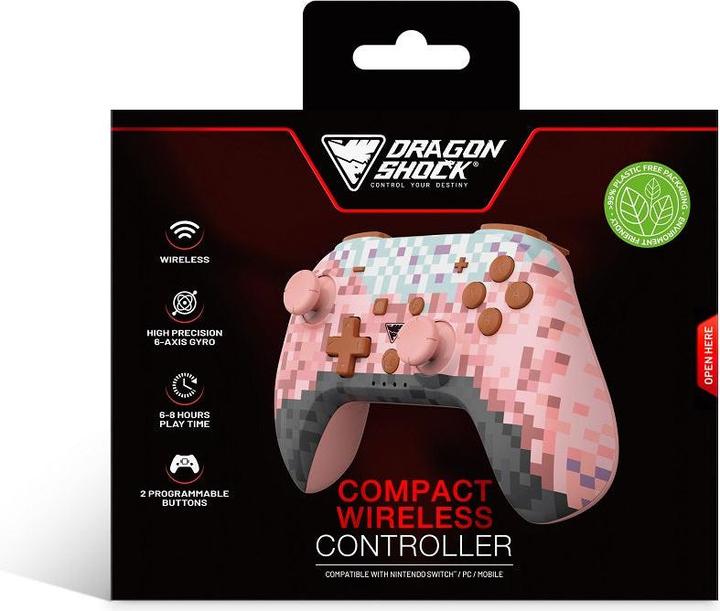 Produktbild DragonShock - Manette compacte sans fil Bluetooth PopTop Cube Rose pour Switch et Switch OLED (PC, Switch)