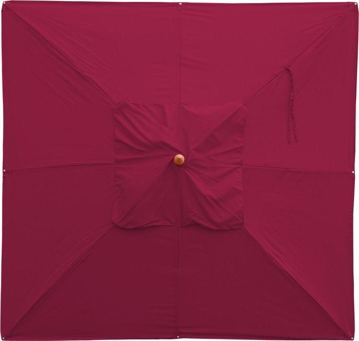 Actual product image Mendler Gastronomy wooden parasol, garden parasol, polyester/wood 14kg, square 3x3m rope pull shockproof - b (3 m)