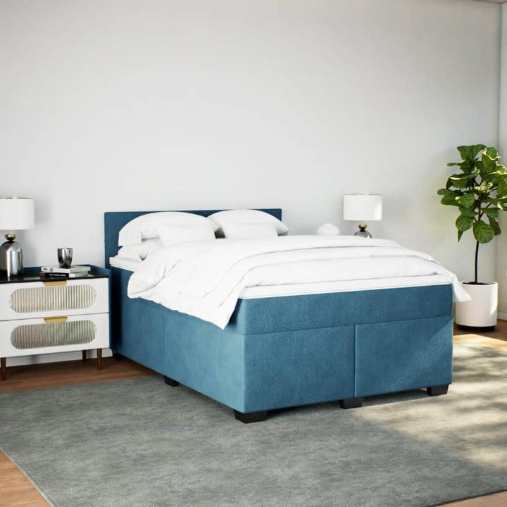 Actual product image vidaXL Bo x spring bed with mattress 160 x 200 cm velvet (160 x 200 cm)