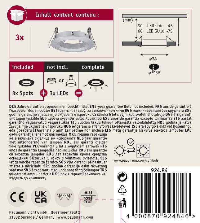 Produktbild Paulmann Einbauleuchte Choose Set