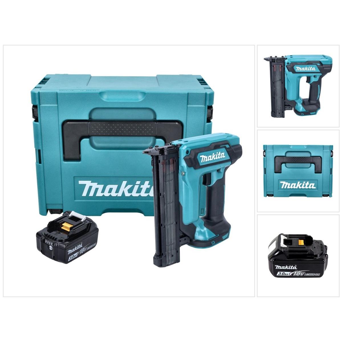 Makita, Tacker + Nagelpistole, DFN 350 F1J Akku Stauchkopfnagler 18 V 15 - 35 mm + 1x Akku 3,0 Ah + Makpac - ohne Ladege...
