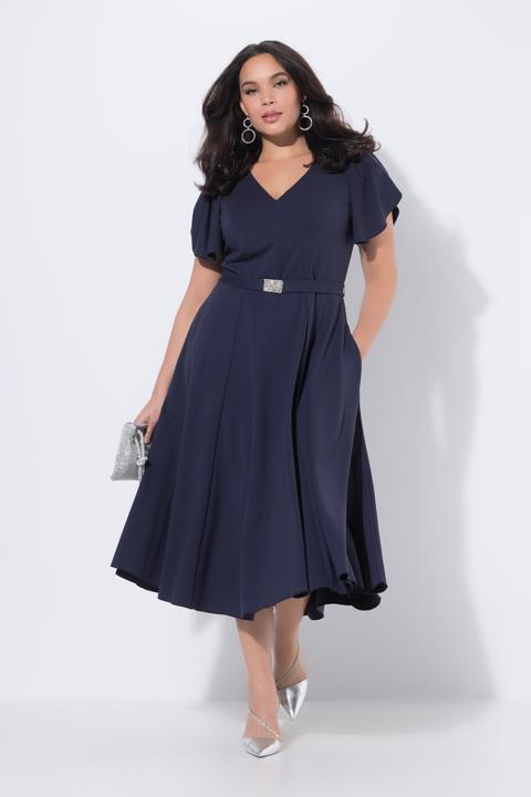 Actual product image Ulla Popken Flutter Cap Sleeve Gown (52)