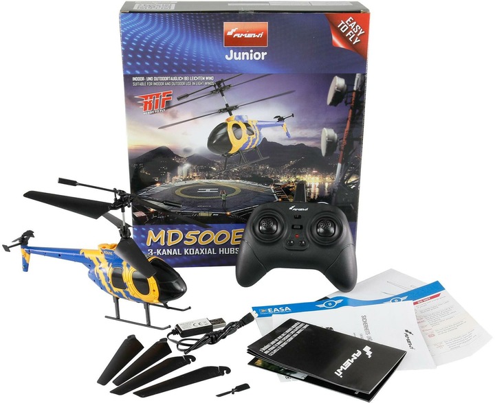 Actual product image Amewi RC Helicopter D500E CX Coaxial Helicopter 3 Channel
