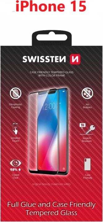 Produktbild Swissten Glass Color Frame, Case Friendly Apple Iphone 15 Pro Max Black (1 Stück, Apple iPhone 15 Pro Max)