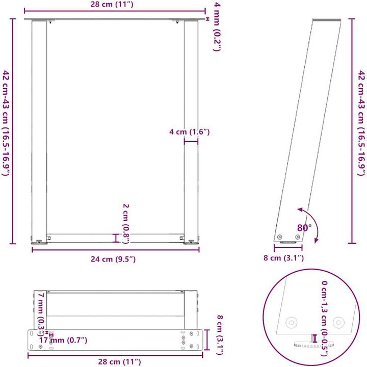 Image du produit vidaXL Couchtischbein