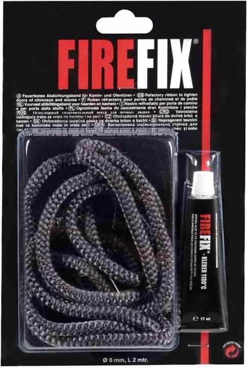 FireFix Cordon céramique Ø 8 mm, 2 m avec adhésif